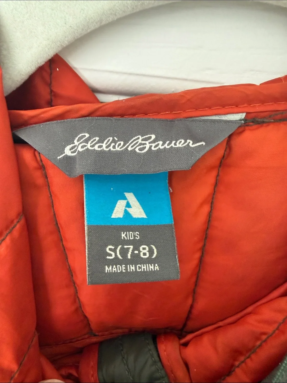 Eddie Bauer Olive Hooded Kids Packable Down Jacket
